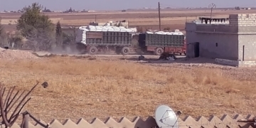 Barley being controversially transported from Serekaniye in North-East Syria to Turkey