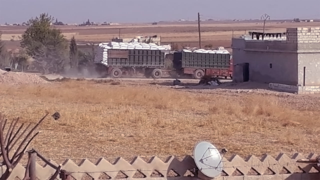 Barley being controversially transported from Serekaniye in North-East Syria to Turkey