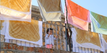Villagers make pestil in Mardin, Turkey
