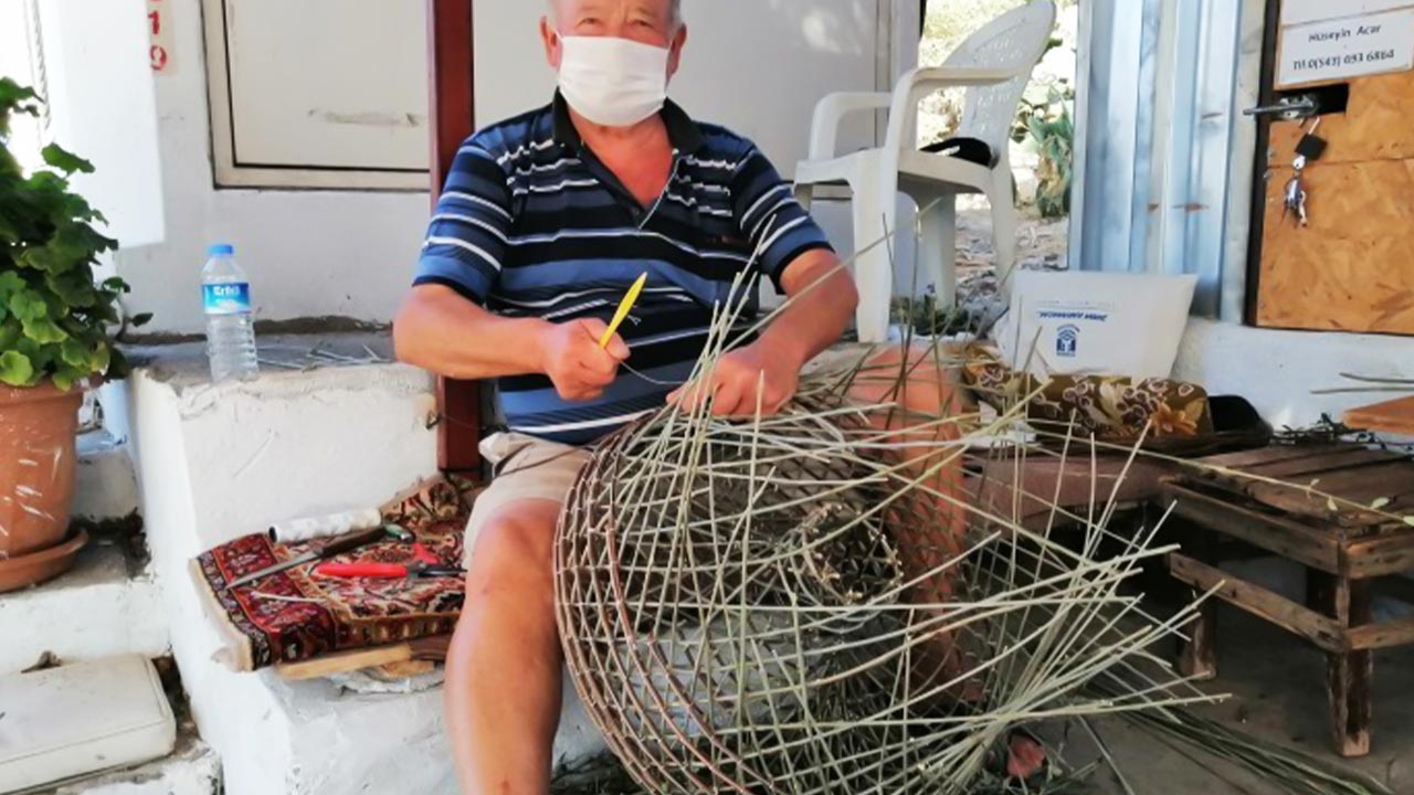 One of the last remaining basket knitters plies his trade in Bodrum