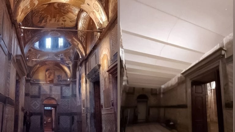 Chora Museum’s frescos and icons covered