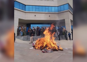 Families of martyred Peshmergas stage protest in Sulaymaniyah