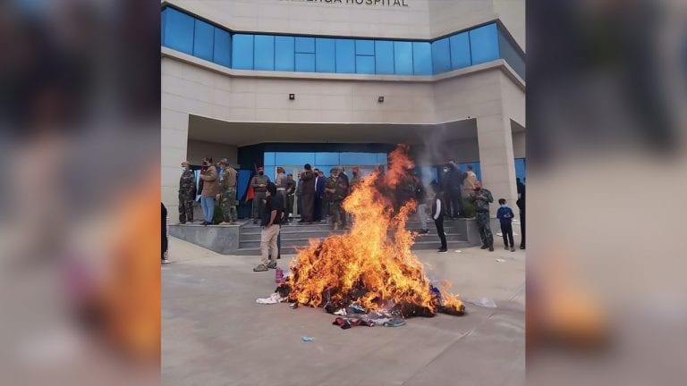 Families of martyred Peshmergas stage protest in Sulaymaniyah