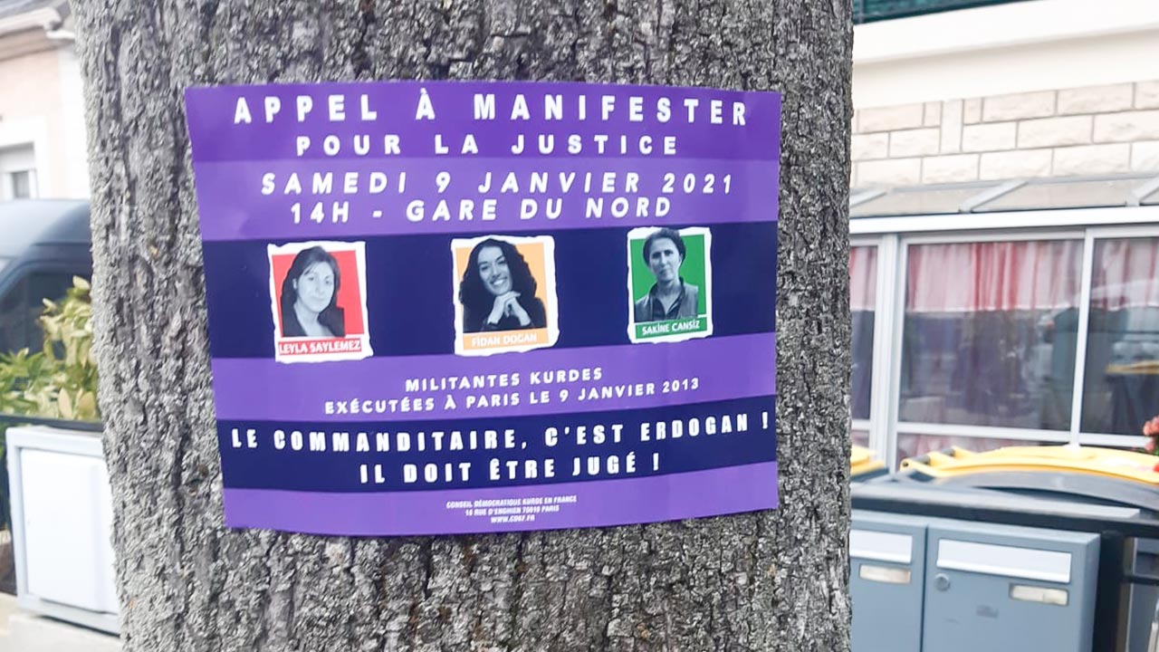 Rally being organised in Paris to commemorate Cansiz, Doğan and Söylemez