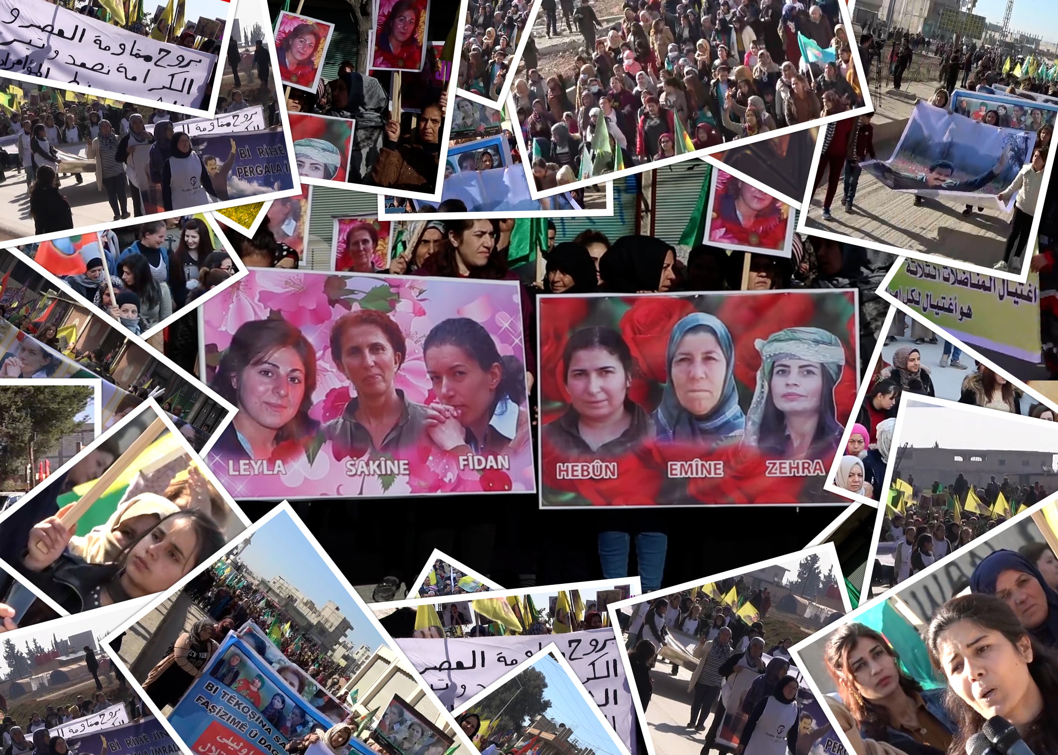 Protests held for Leyla, Fidan and Sakine in Rojava