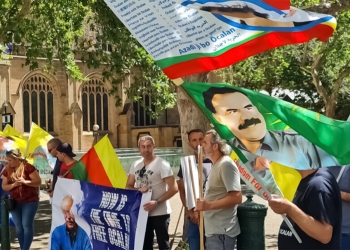 Activists in France and Sydney protest against the isolation of Öcalan