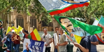 Activists in France and Sydney protest against the isolation of Öcalan