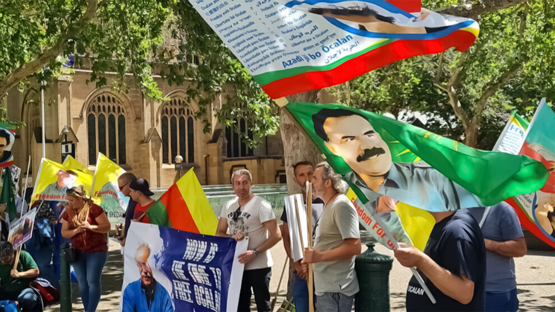 Activists in France and Sydney protest against the isolation of Öcalan