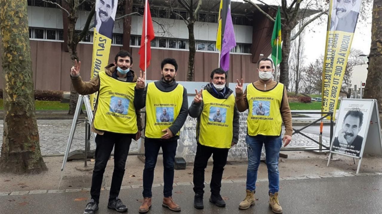 Kurdish activists from Paris take over the Strasbourg vigil for freedom for Abdullah Öcalan