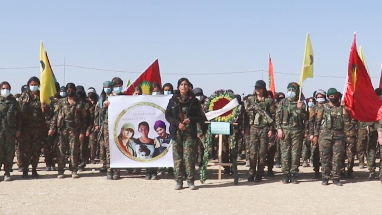 Female Yazidi Fighters organise celebrations for 8 March on Sinjar Mountains