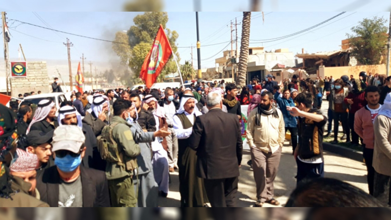 Thousands in Sinjar protest against the Iraq Government’s decision against the Yazidi Asayish 