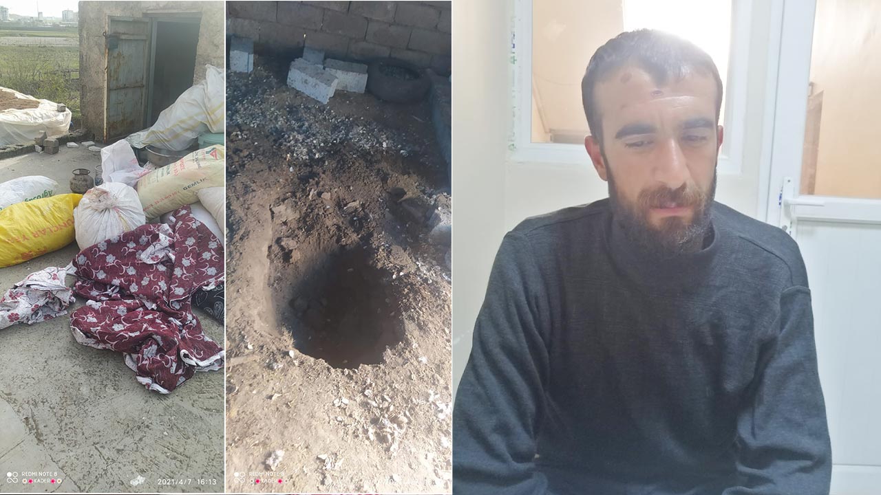 A Kurdish civilian’s head was covered with plastic bag during house raids