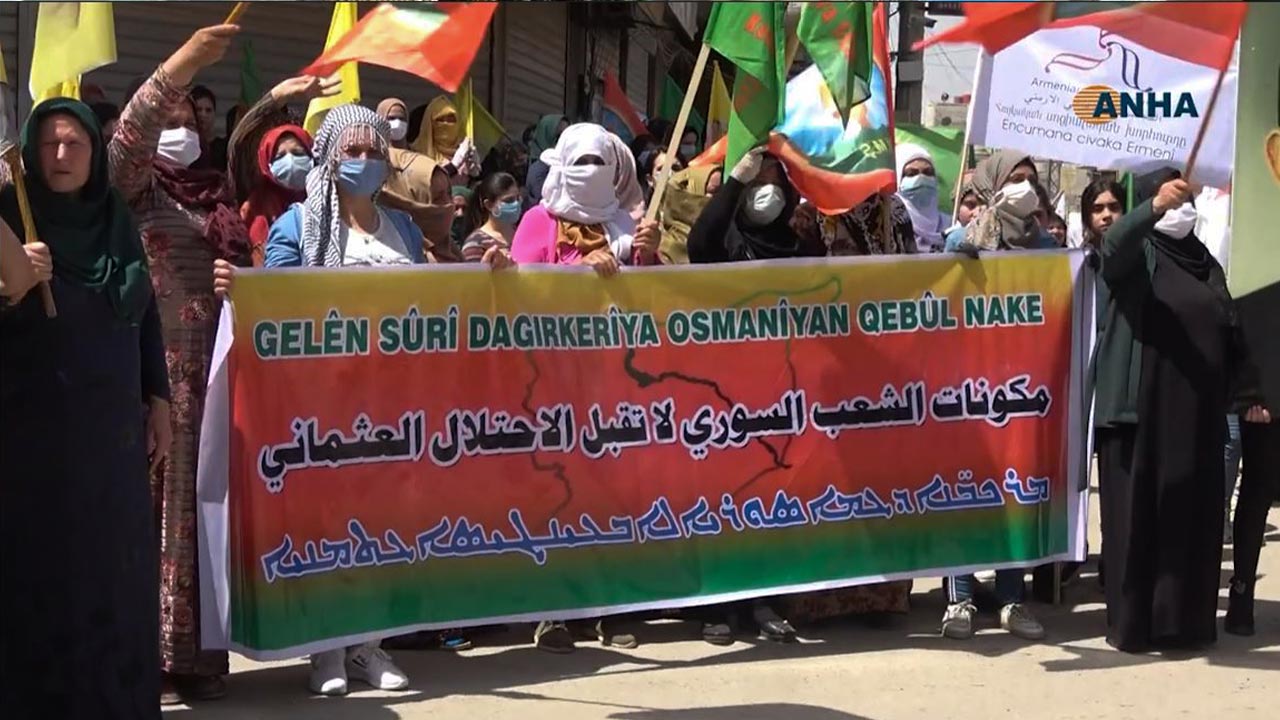 Protests held in Rojava against Turkey’s attacks on Medya Defence Zones