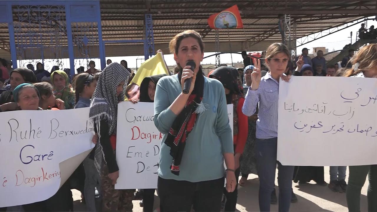 Refugees from Afrin protest against Turkey’s offensive in Iraqi Kurdistan