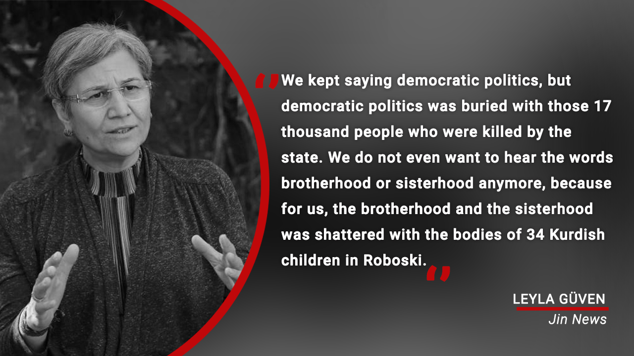 Jailed Kurdish politican Leyla Güven writes to the mother of the murdered HDP official Deniz Poyraz