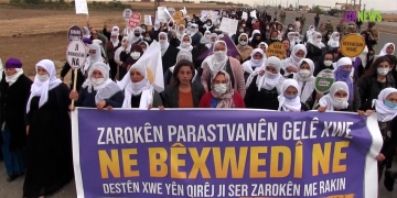 Peace Mothers march to the border in protest over Turkey’s attacks in Iraqi Kurdistan