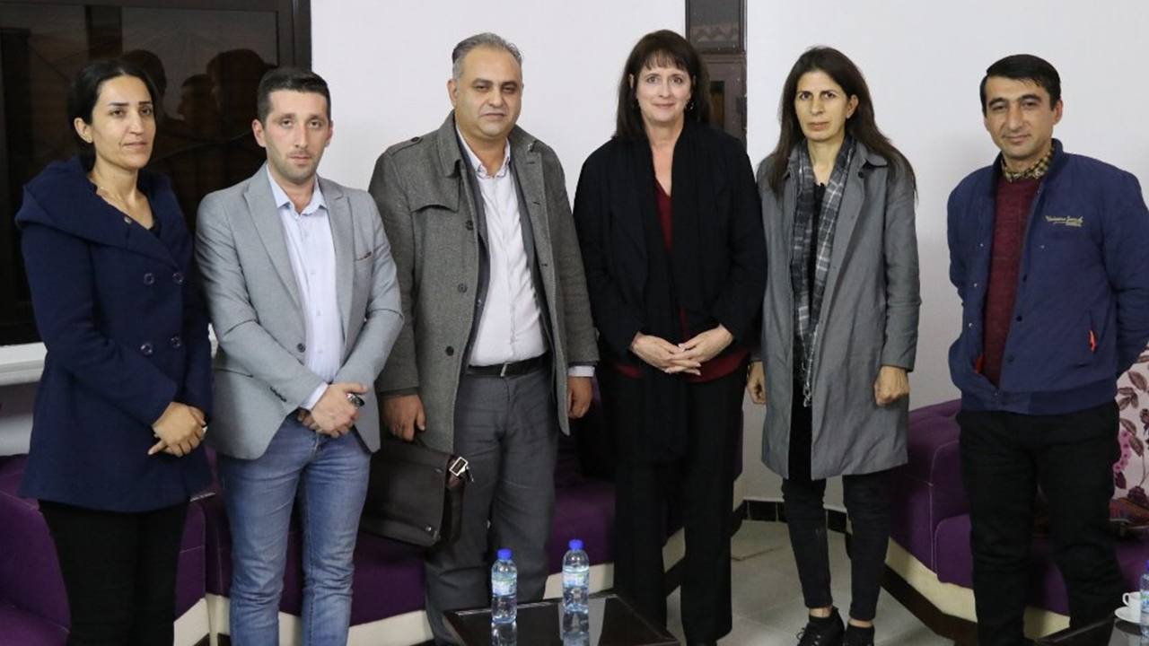 US religious freedom commissioner Nadine Maenza meets with refugees from Ras al-Ayn