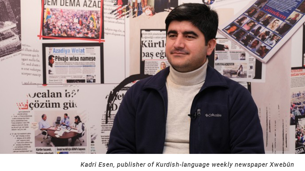 Kadri Esen, publisher of Kurdish-language weekly newspaper Xwebûn