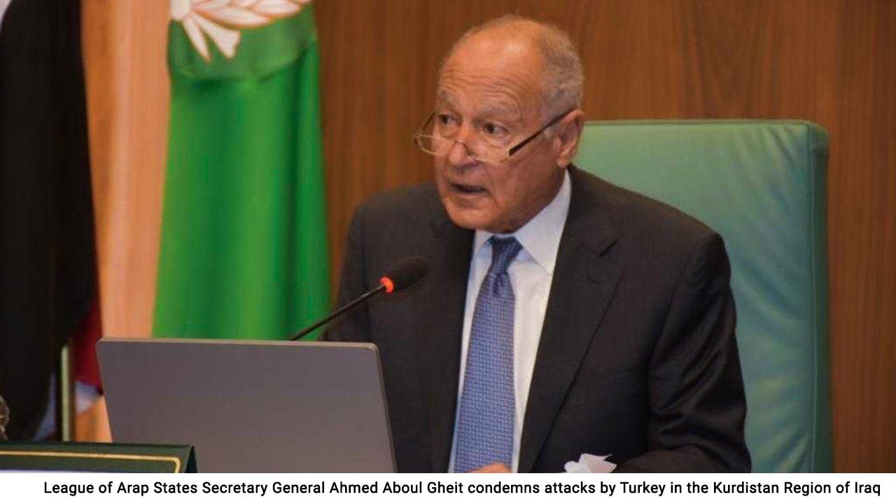League of Arap States Secretary General Ahmed Aboul Gheit condemns attacks by Turkey in the Kurdistan Region of Iraq / image from Arab League website