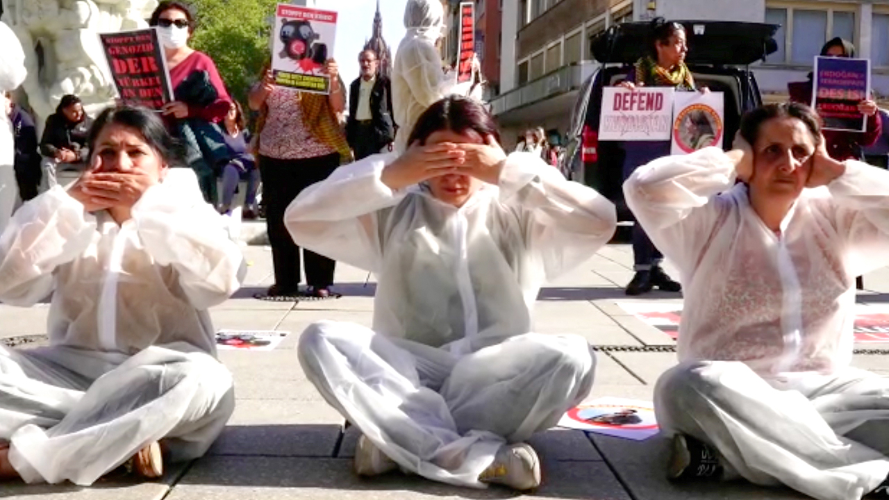Protests against alleged chemical weapons use spreading in Europe