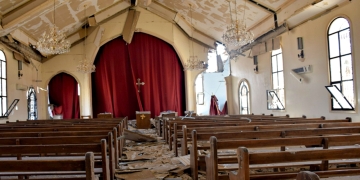 Christian church in northeast Syria damaged by Turkish artillery fire