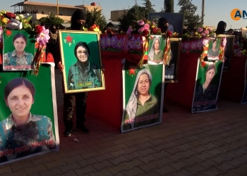 Thousands attend funeral procession in Rojava despite constant threat of air strike