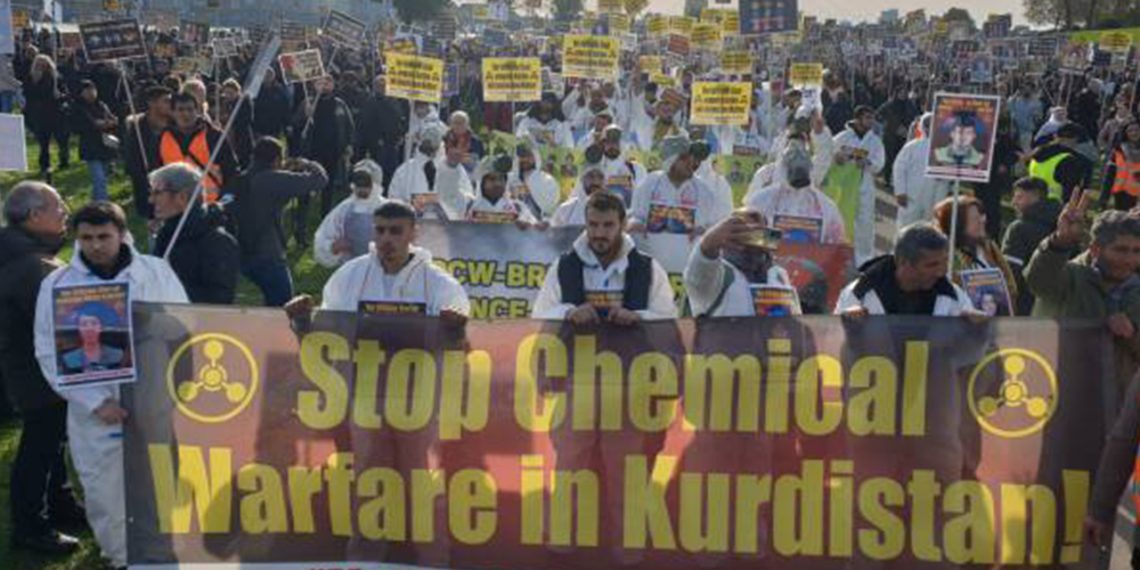 Kurds in Europe protest against chemical weapons