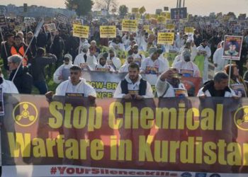 Kurds in Europe protest against chemical weapons