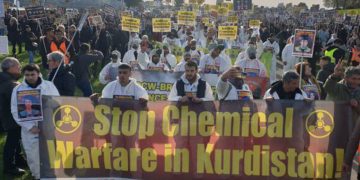 Kurds in Europe protest against chemical weapons