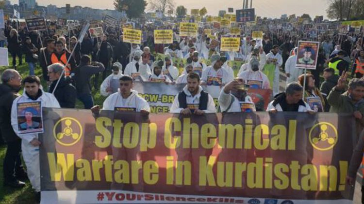 Kurds in Europe protest against chemical weapons