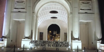 European activists protest Turkey’s alleged chemical use at WWI memorial site