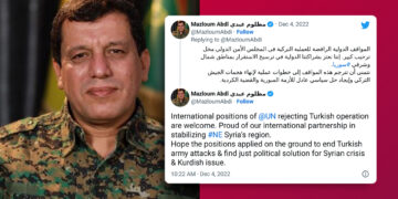 SDF commander welcomes UN position on Turkish attacks, reiterates hopes for peaceful solution