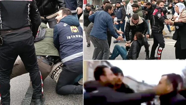 Turkish police officer slaps İstanbul chair of HDP during vigil against inhumane treatment of prisoners
