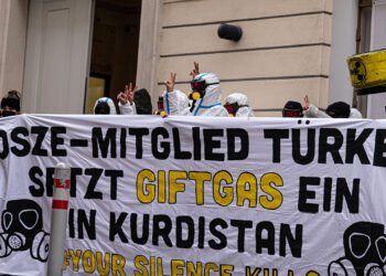 Die-in: Anti-chemical weapons protest at OSCE headquarters