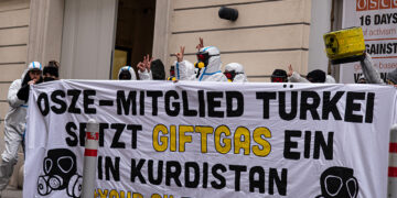 Die-in: Anti-chemical weapons protest at OSCE headquarters