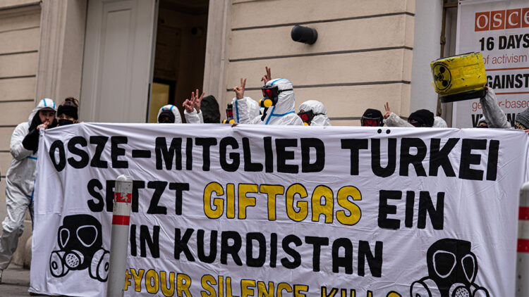 Die-in: Anti-chemical weapons protest at OSCE headquarters