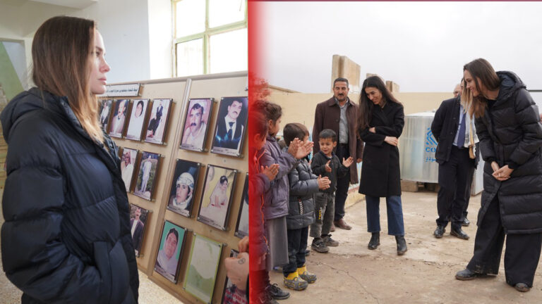 Angelina Jolie, Nadia Murad meet with Yazidi genocide survivors in Shengal