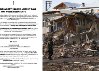 HDP Europe issues an urgent call to provide shelter to earthquake victims