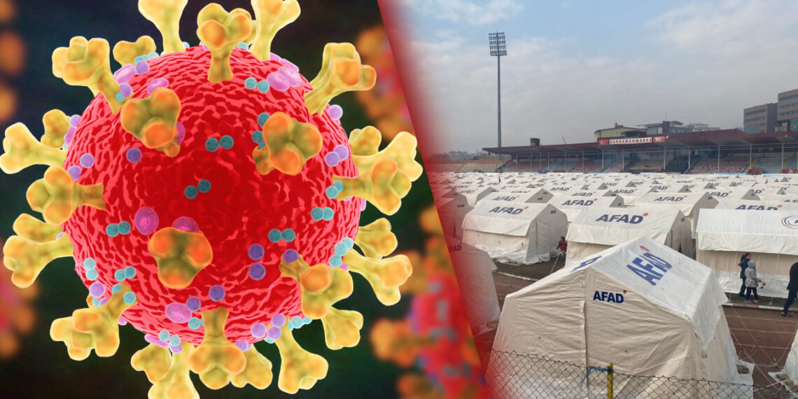 Epidemics spread in earthquake zones