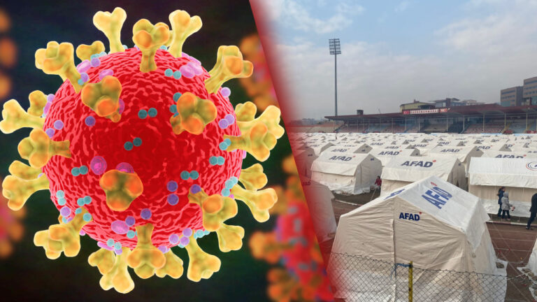Epidemics spread in earthquake zones