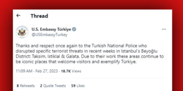 US embassy thanks Turkish police for thwarting terrorist threats in İstanbul