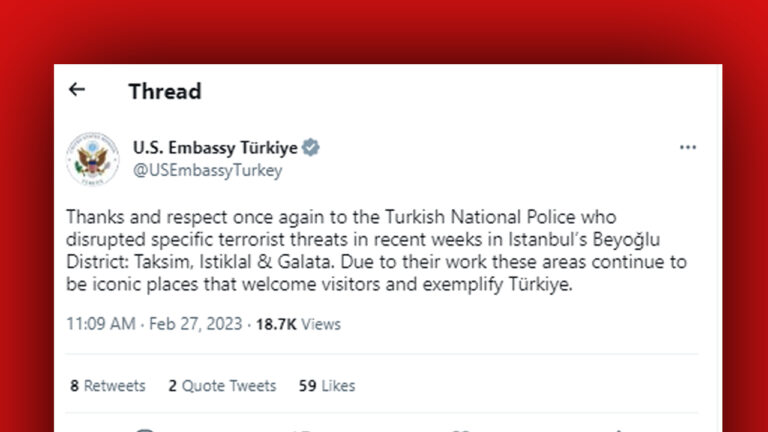 US embassy thanks Turkish police for thwarting terrorist threats in İstanbul