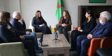 German Left Party co-chair Wissler visits pro-Kurdish Democratic Regions Party (DBP)