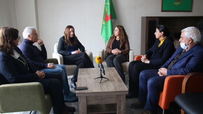 German Left Party co-chair Wissler visits pro-Kurdish Democratic Regions Party (DBP)