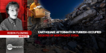 Earthquake aftermath in Turkish-occupied regions of north east Syria