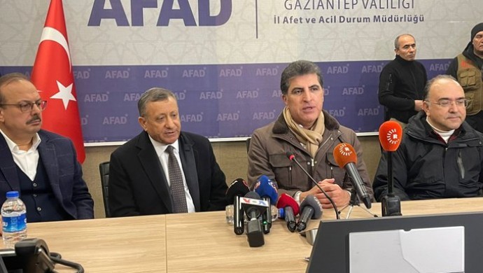KRI President Barzani visits earthquake regions in Turkey