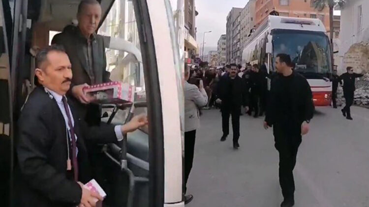 Erdoğan throws toys to earthquake survivors, calls elections “a critical juncture”