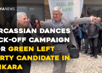 Circassian dances kick-off campaign for Green Left Party candidate in Ankara