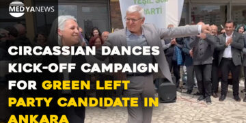 Circassian dances kick-off campaign for Green Left Party candidate in Ankara