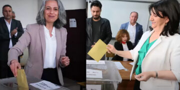 HDP and Green Left Party officials cast their votes in Turkish elections